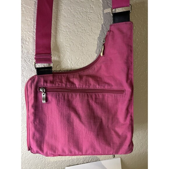 Baggallini Hot Pink Ergonomic Sling Crossbody Streetwear Hipster Commuter Bag - Picture 3 of 9